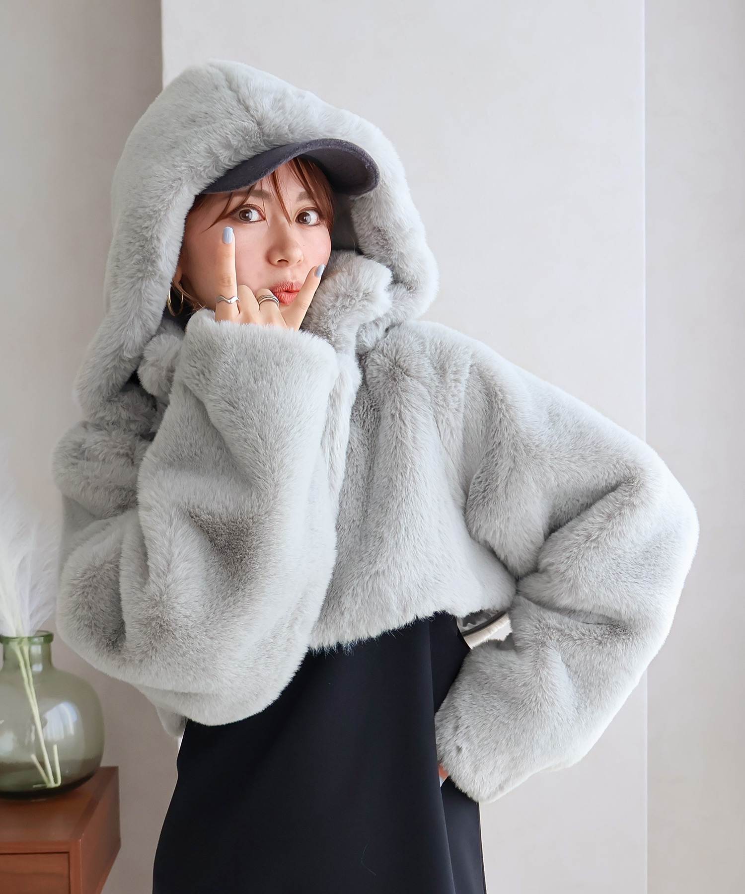 取り外し可能ファー付き コート - ジャケット・アウター