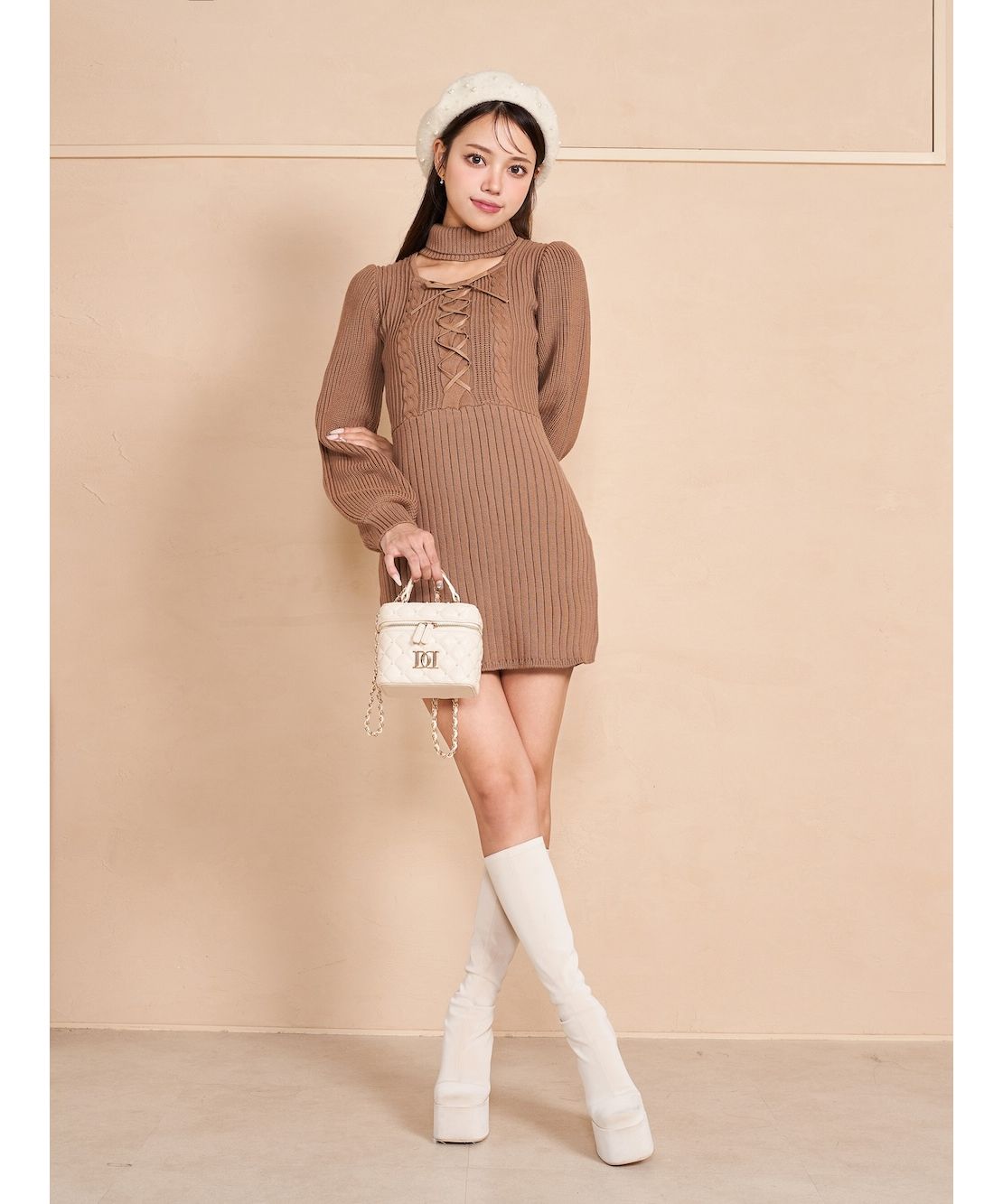 darich レースアップケーブルニットミニワンピース レースアップケーブルニットミニワンピース(505760871) | Darich