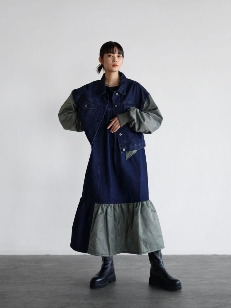 セール 30%OFF】ラディエイト RADIATE 異素材ドッキングデニム セール 30%OFF】ラディエイト RADIATE 異素材ドッキングデニム