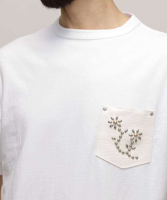 クーポン】【セール 30%OFF】T－SHIRT FLOWER STUDDEDLEATHER