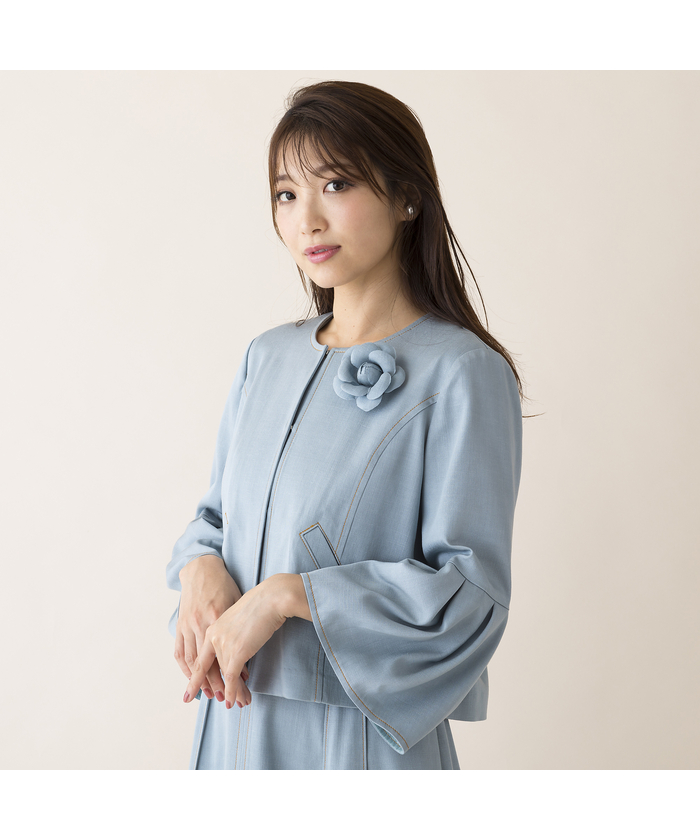 セール商品が満載 セール 50%OFF】【セットアップ対応】おとなデニムコサージュ ジャケット・アウター
