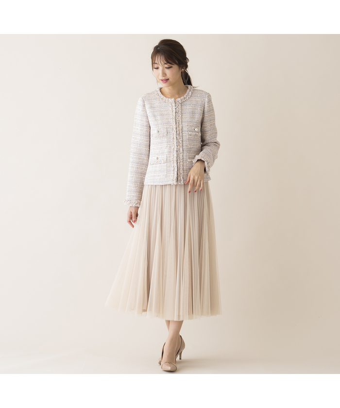 【美品】Rose Tiara ローズティアラ ファンシーツイードジャケット セール 50%OFF】【セットアップ対応】ファンシーツイード