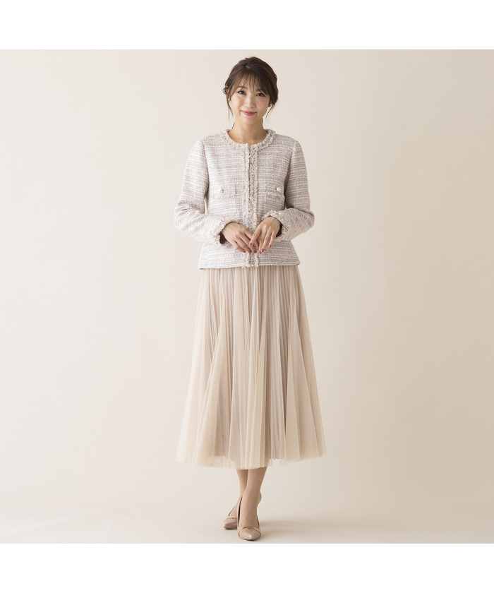 【美品】Rose Tiara ローズティアラ ファンシーツイードジャケット セール 50%OFF】【セットアップ対応】ファンシーツイード