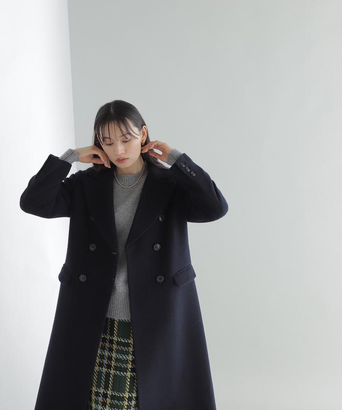 セール 50%OFF】ダブルチェスターモッサコート23AW(505430138) | ナチュラルビューティーベーシック(NATURAL BEAUTY  BASIC) - d fashion
