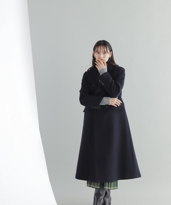 セール 50%OFF】ダブルチェスターモッサコート23AW(505430138 セール 50%OFF】ダブルチェスターモッサコート23AW(505430138