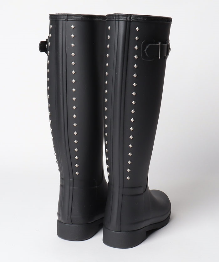 ハンター WOMEN REF TALL STUD BACK BOOT 長靴 ハンター HUNTER Women Ref tall Stud Back Boot （BLACK