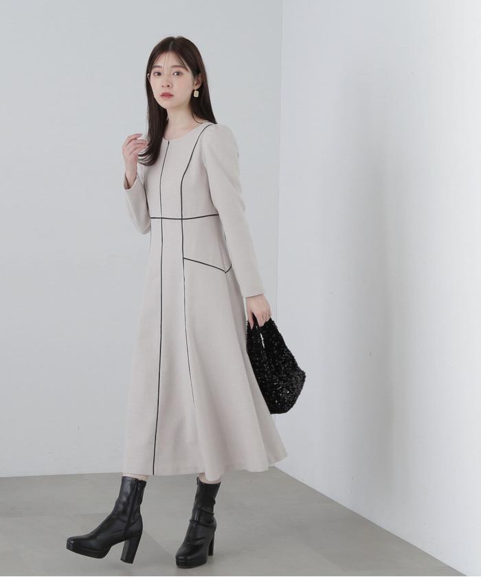 セール 60%OFF】ツイードパイピングワンピース(505748009