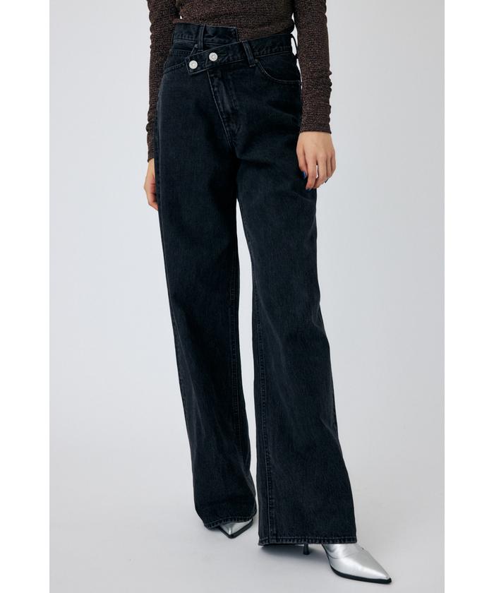 MOUSSY CROSS WAIST WIDE STRAIGHT マウジー 1 CROSS WAIST WIDE STRAIGHT(505763796) | マウジー(moussy) - d