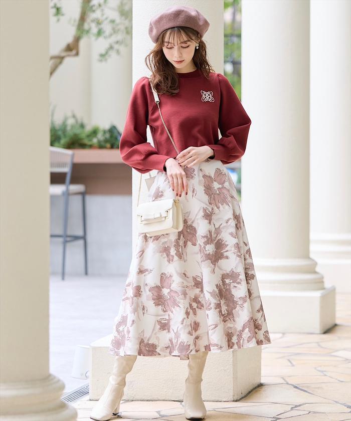Dolce & Gabbana フラワー シルクスカート ピンク Dolce & Gabbana フラワー シルクスカート ピンク