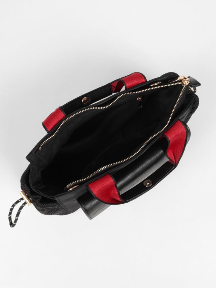 極美品✨nouer PECHINCHAR 2WAY カラーハンドルバッグ 黒 赤 ヌエール nouer PECHINCHAR 2WAYカラーハンドルバッグ(505764466