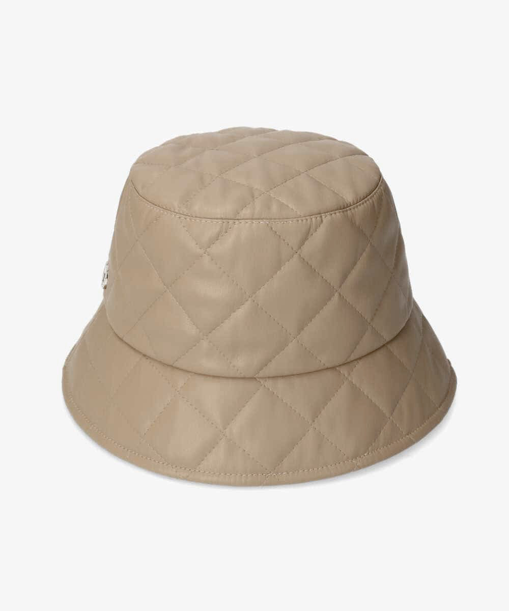 帽子 Chapeau d' O Eco Leather Quilt Bucket シャポー ド オー Chapeau d'O Chapeau d' O Fake Leather Quilt