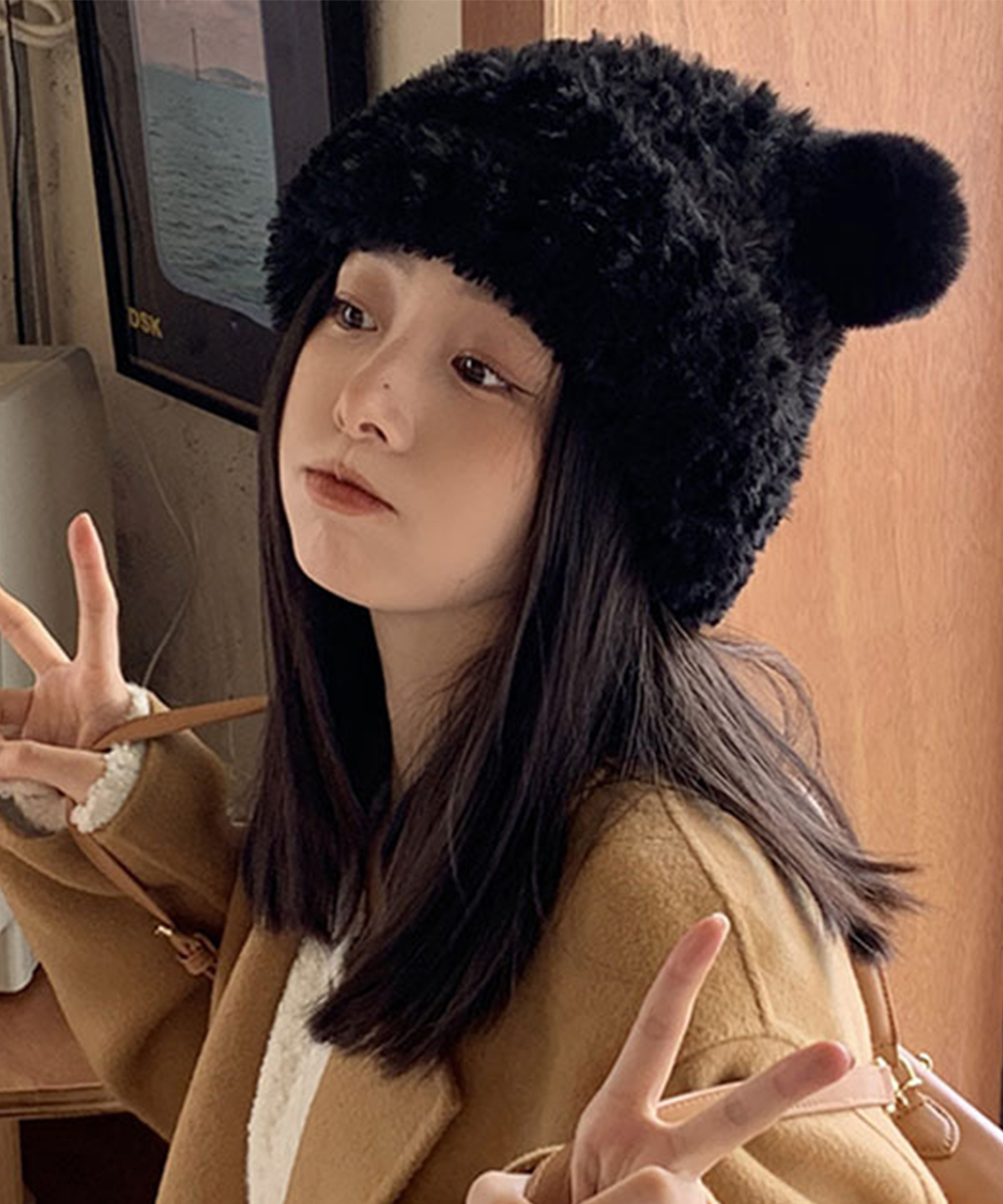 セール】ミニミニストア miniministore くま耳ニット帽 小顔