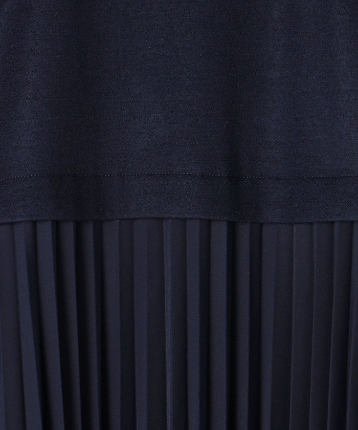 セール 40%OFF】ミルドジャージーコンビ クルーネックワンピース