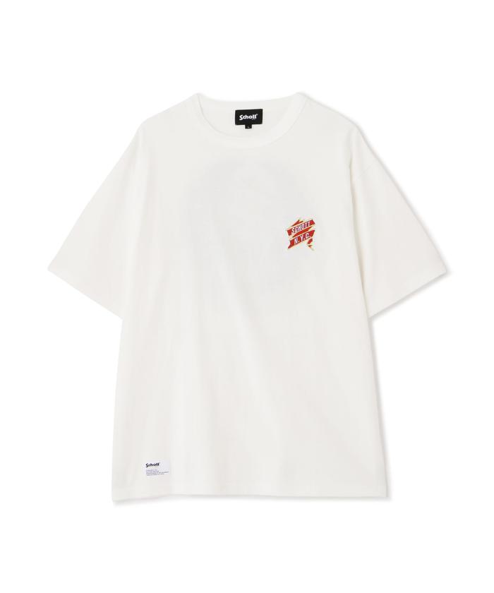 T-SHIRT ”EAGLE AND RIBBON EMB”／刺繍Tシャツ ”イーグル アンド リボ Schott｜T-SHIRT 