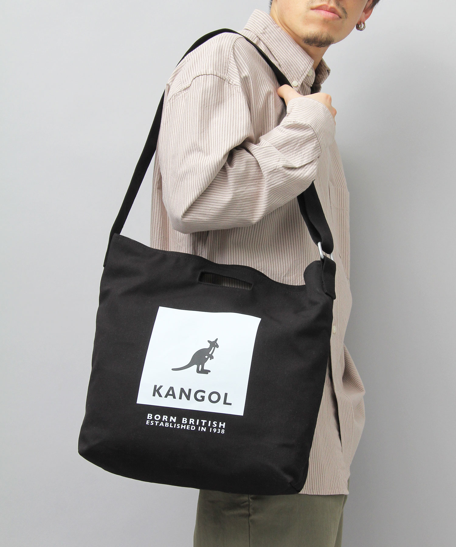 カンゴール KANGOL ロゴプリント 厚手 キャンバス ショルダー