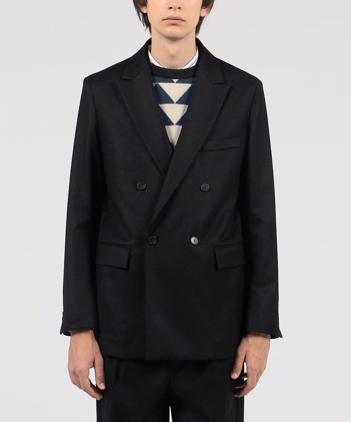 セール 50%OFF】ウールナイロンカシミヤ ダブルブレステッド4B