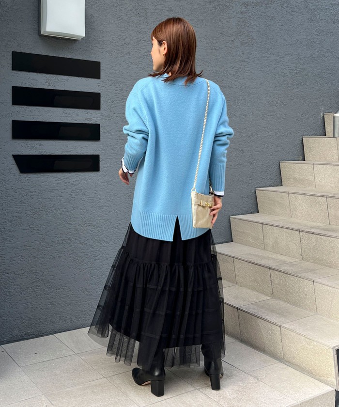 NOLLEY'S｜◇【WEB限定】カシミヤブレンド長めVネック