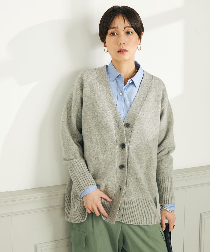 セール】◇【WEB限定】カシミヤブレンド長めVネックカーディガン