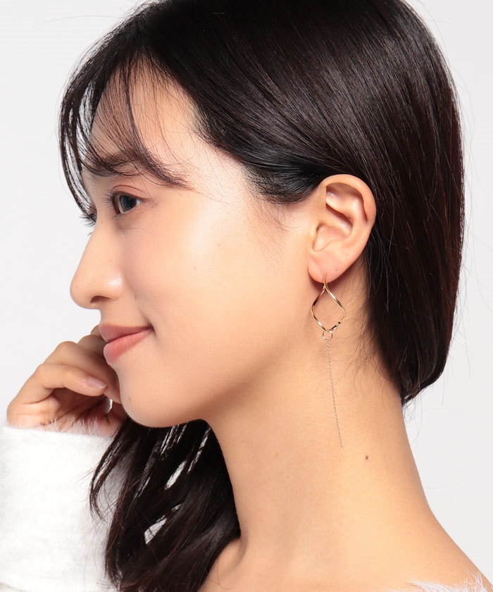 Phoebe ツイストデザイン ピアス 2wayグレースツイストラインピアス / Phoebe | ファッション通販