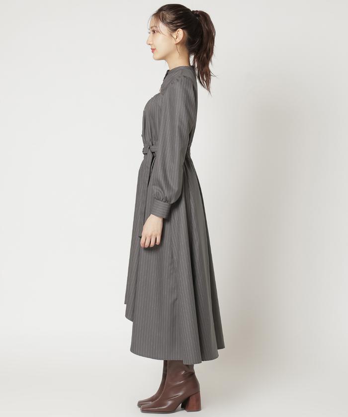 セール 50%OFF】デコルテあきストライプワンピース(505769427