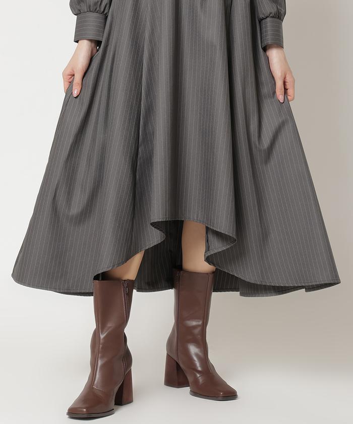セール 50%OFF】デコルテあきストライプワンピース(505769427