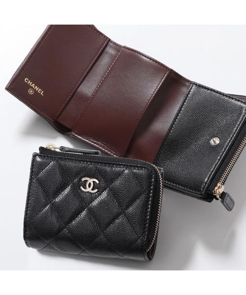 CHANEL 三つ折り財布 AP3177 B10583 マトラッセ キャビア CHANEL 三つ折り財布 AP3177 B10583 マトラッセ キャビア