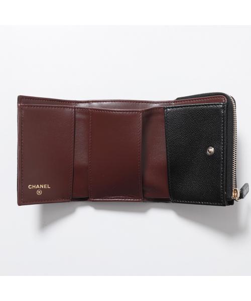 CHANEL 三つ折り財布 AP3177 B10583 マトラッセ キャビア CHANEL 三つ折り財布 AP3177 B10583 マトラッセ キャビア