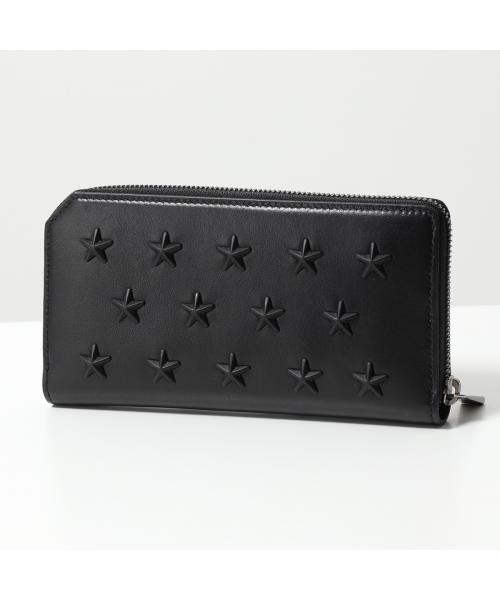 JIMMY CHOO Carnaby ブラック/シルバー レザー 長財布スタッズ JIMMY CHOO Carnaby ブラック/シルバー レザー 長財布スタッズ