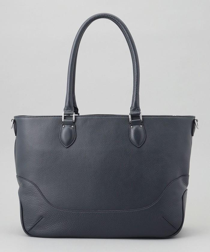 【美品】PELLE MORBIDA グレー レディース　レザートートバッグ 日本製【PELLE MORBIDA】シュリンクレザートートバッグ