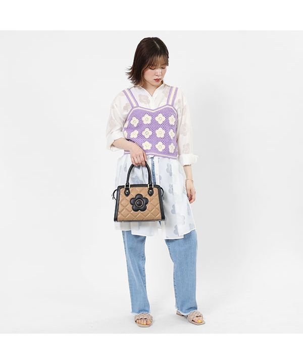 マリークワント MARY QUANT スクエアキルトデイジーパッチ 2WAY