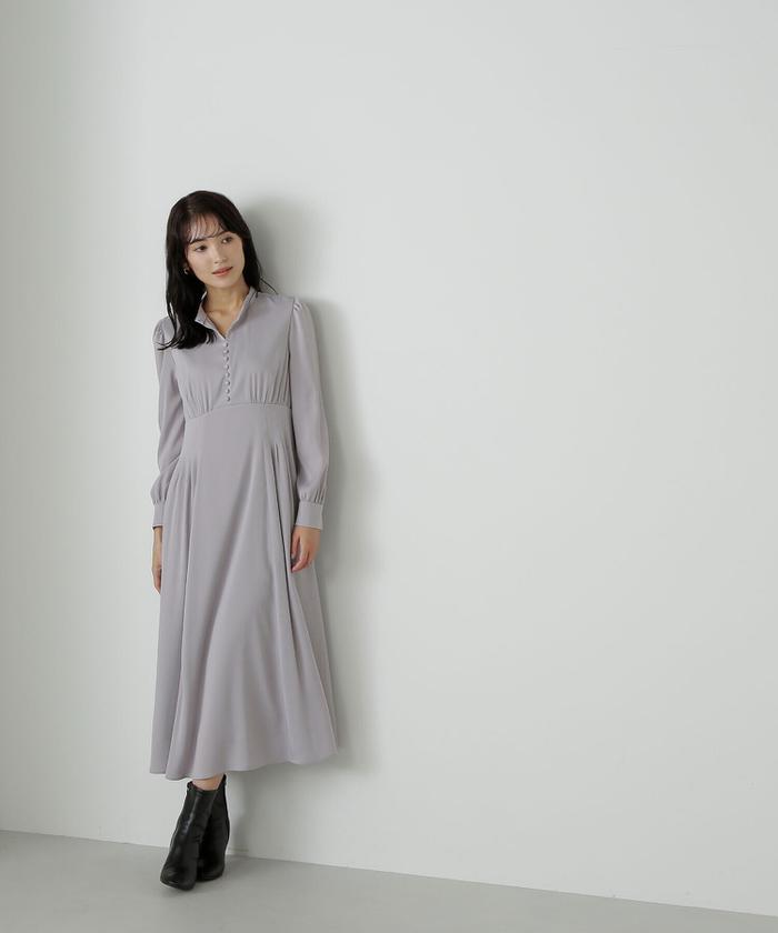 セール 50%OFF】フロントボタンサテンワンピース(505663258 セール 50%OFF】フロントボタンサテンワンピース(505663258