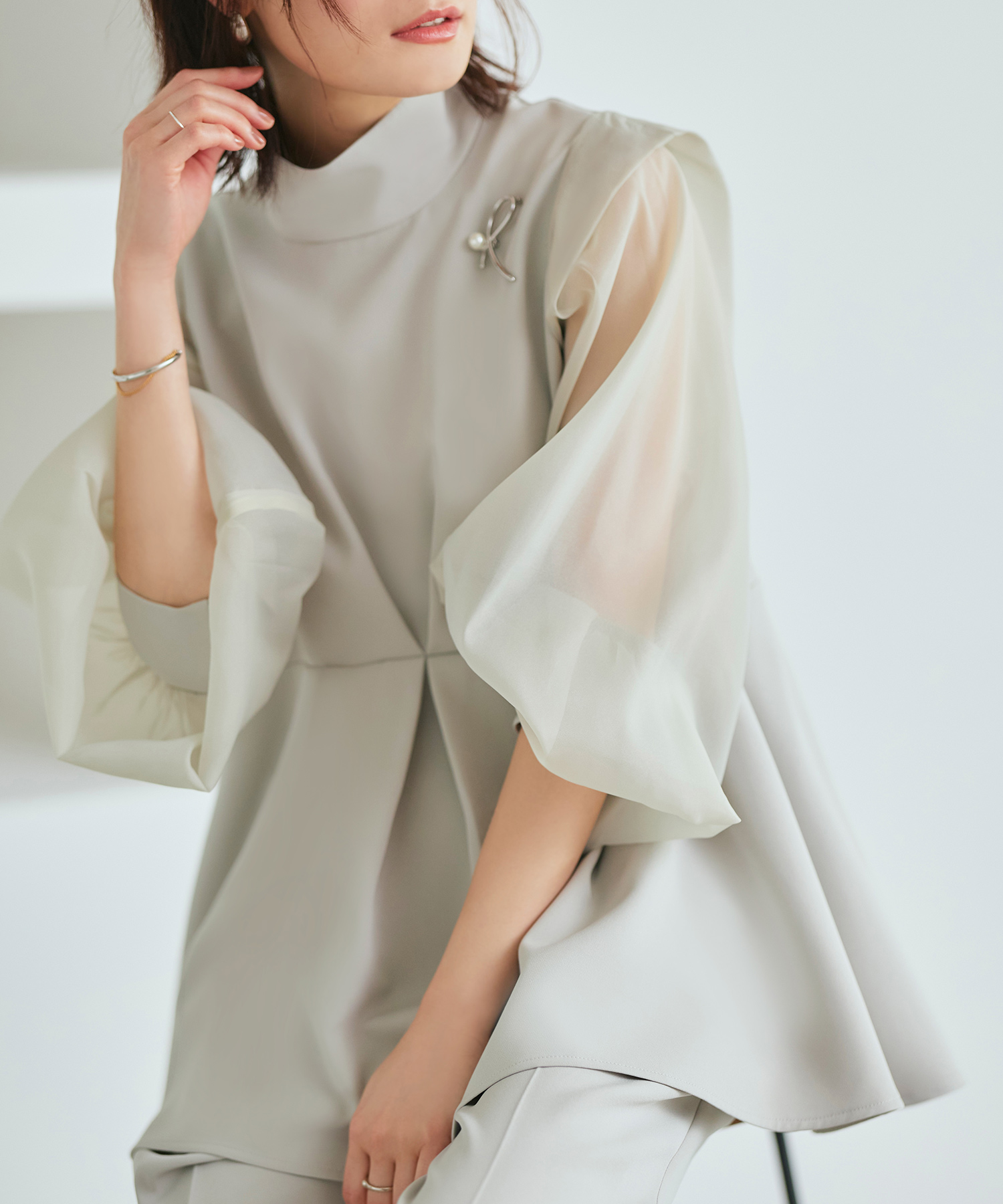 ルイルエブティック RUIRUE BOUTIQUE オーガンジースリーブ
