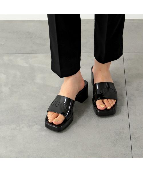 GUCCI サンダル 624730 J8700 ラバー スライド チャンキーヒール GUCCI サンダル 624730 J8700 ラバー スライド チャンキーヒール