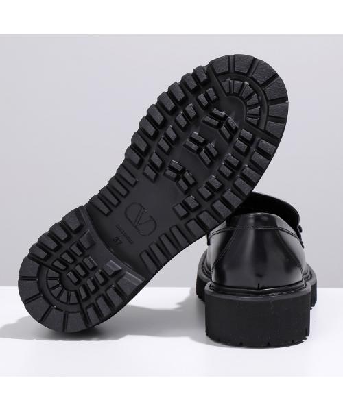 セール】VALENTINO ローファー S0EU0 BEK レザー Vロゴ