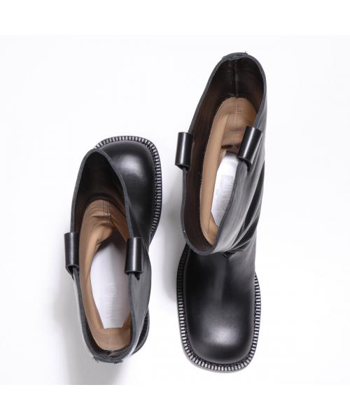 値下げ！MM6 メゾンマルジェラ　黒 レザー ロングブーツ ウェッジヒール エムエムシックス メゾン マルジェラ MM6 Maison Margiela MM6