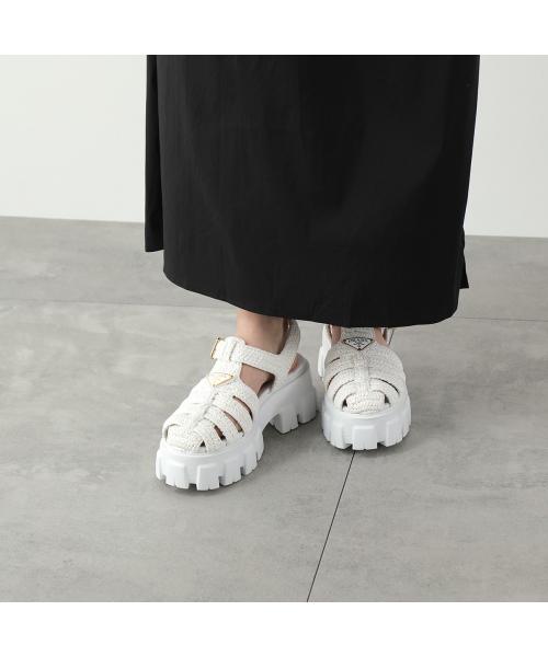 PRADA ケージサンダル モノリス 1X138N 055 70N クロシェ PRADA ケージサンダル モノリス 1X138N 055 70N クロシェ