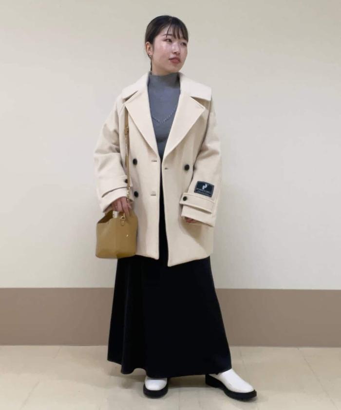 セール】ウールパイルダブルミディコート《S Size Line セール】ウールパイルダブルミディコート《S Size Line