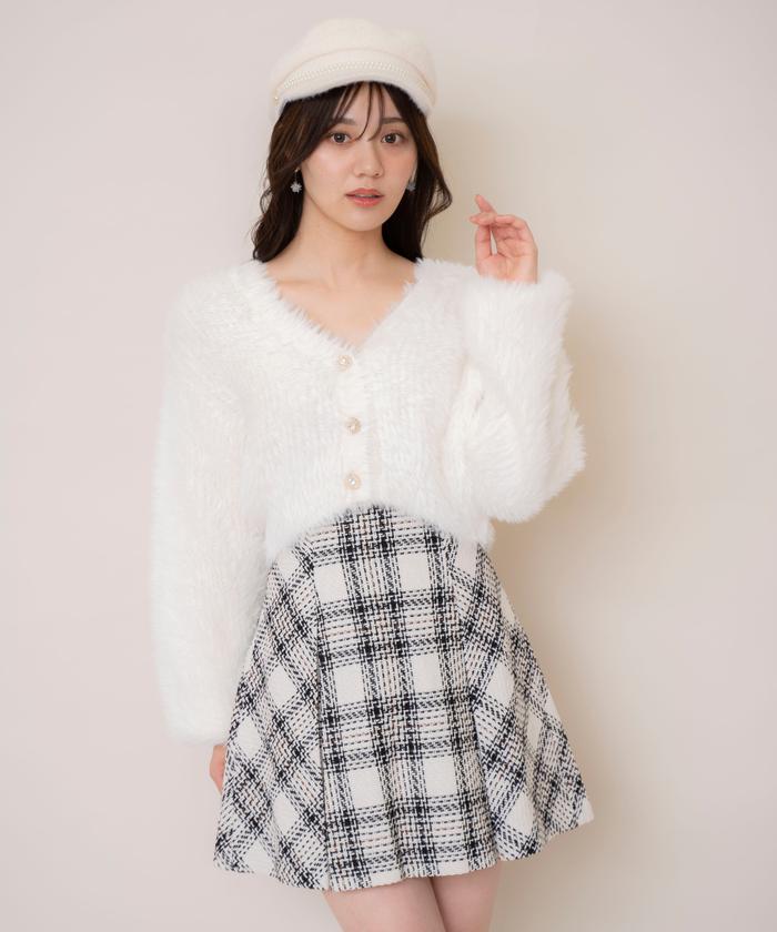 セール 50%OFF】ボックスプリーツツイードミニスカート
