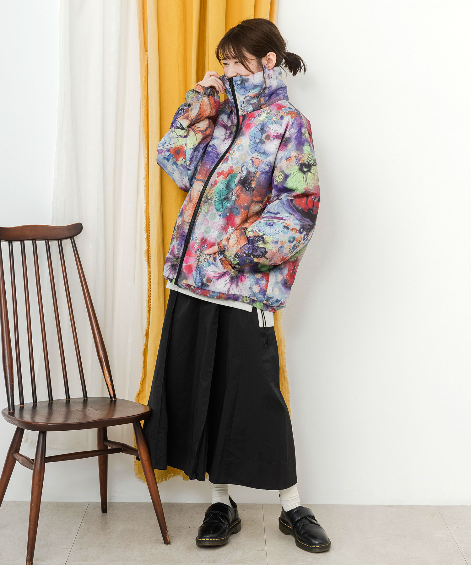 スカラー ScoLar 花柄orアート柄 2柄展開中綿入り ボリューム