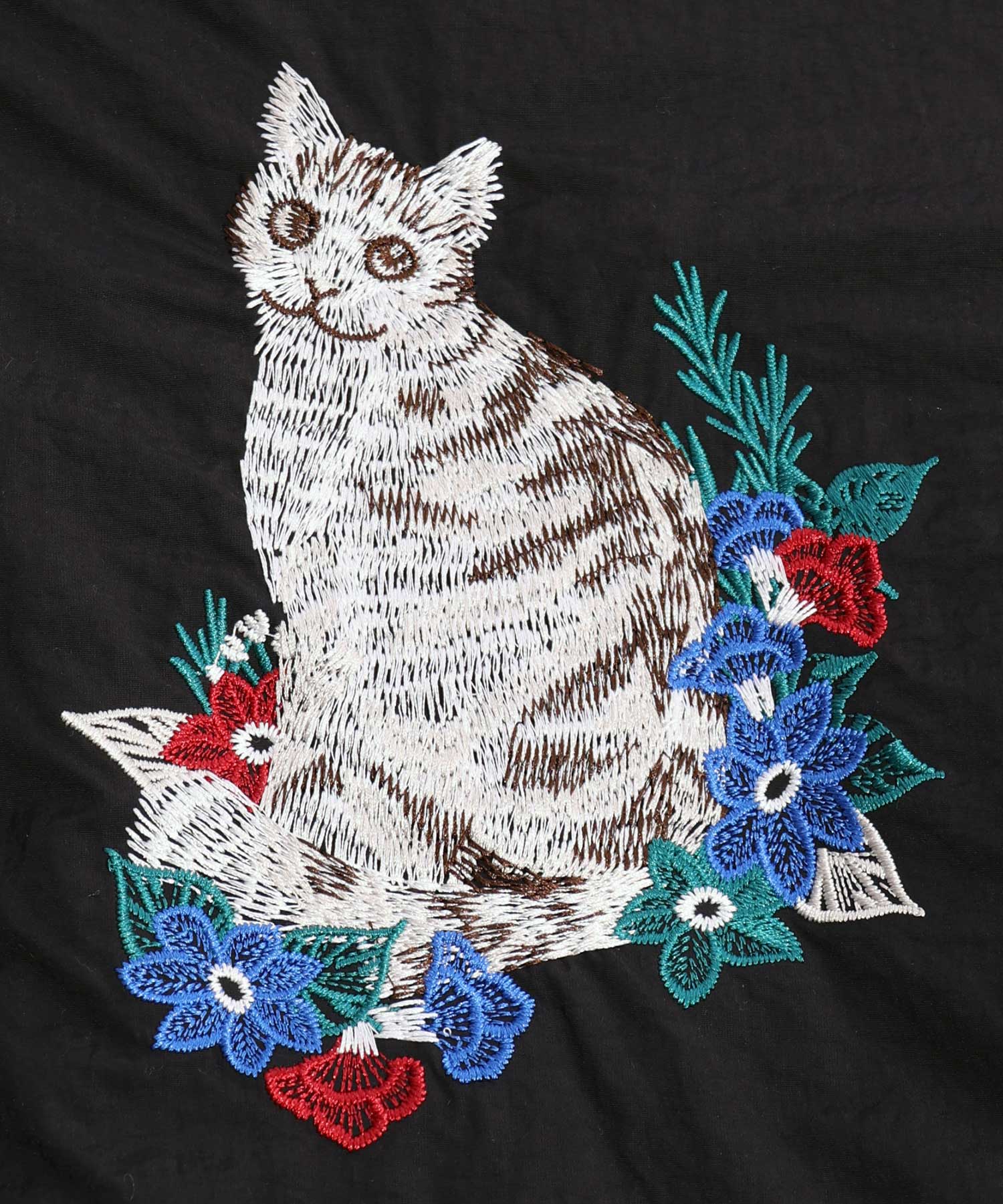 セール】ネコ花蝶刺繍 中綿キルティングブルゾン(505762730 セール】ネコ花蝶刺繍 中綿キルティングブルゾン(505762730