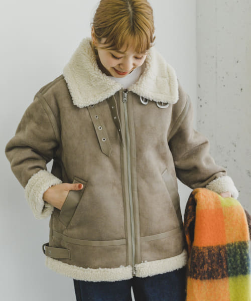 LOWRYS FARM リバーシブルボアZIPブルゾン ムートンコート LOWRYS FARM リバーシブルボアZIPブルゾン ムートンコート