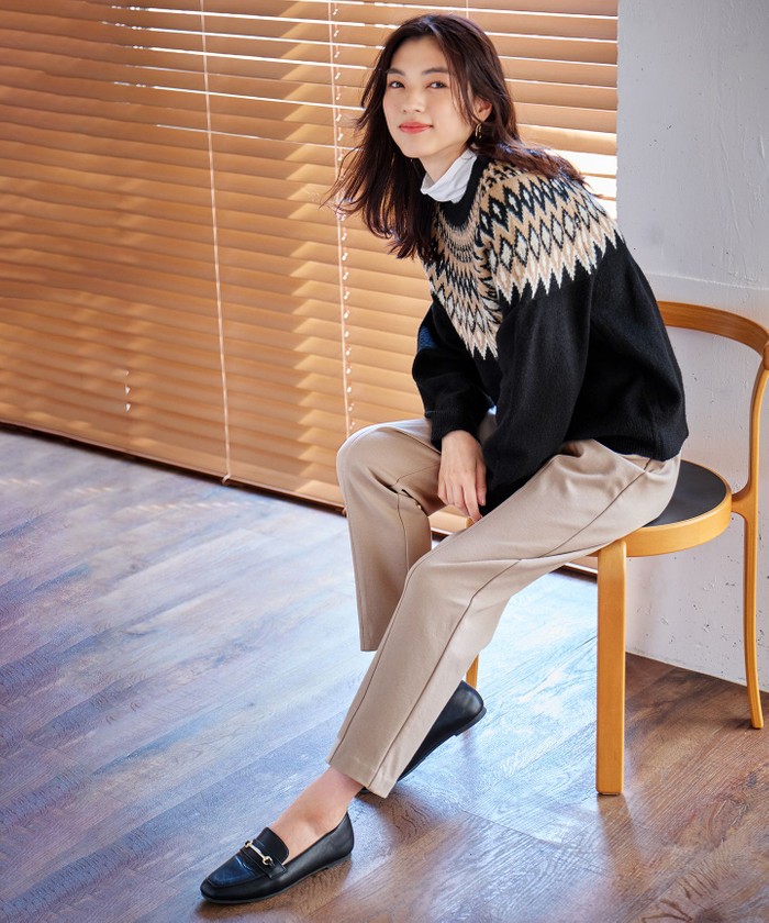 and myera アランニットセーター〈黒〉｜and myera