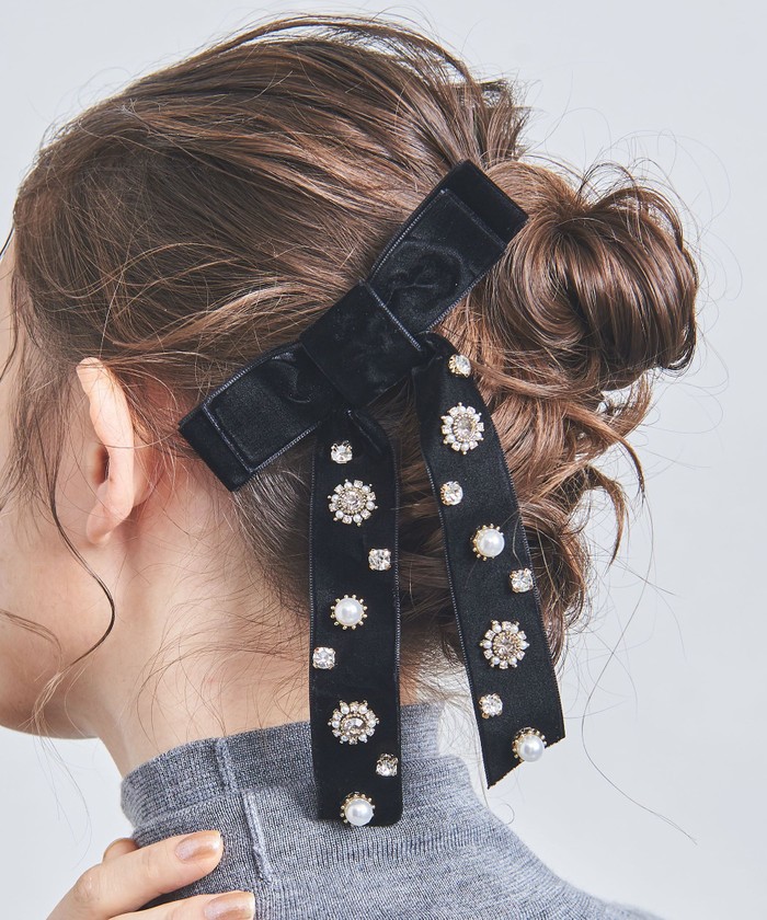 ビジュー ベルベットリボン ヘアクリップ(505768315 ビジュー ベルベットリボン ヘアクリップ(505768315