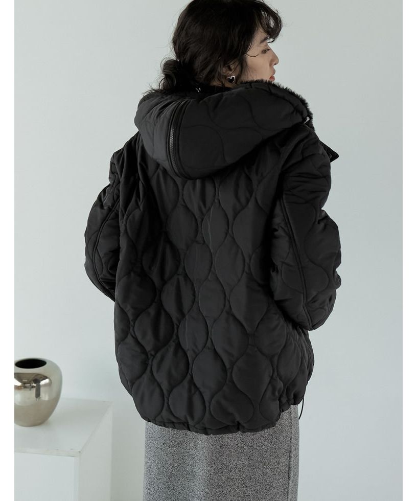 ☆人気☆【LOEWE】☆オーバーサイズ キルティング ジャケット☆ リエディ Re:EDIT [低身長サイズ有]2WAYキルティング襟フード