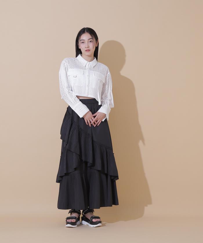 オリビアティアードプリントスカート JILLSTUART セール 30%OFF】◇ボリュームデザインプリーツティアード