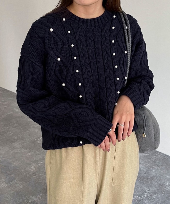 fredy emue - 新品 Fredy emue フレディエミュ パールボタン　ニットカーディガン 新品 Fredy emue フレディエミュ パールボタン ニットカーディガン
