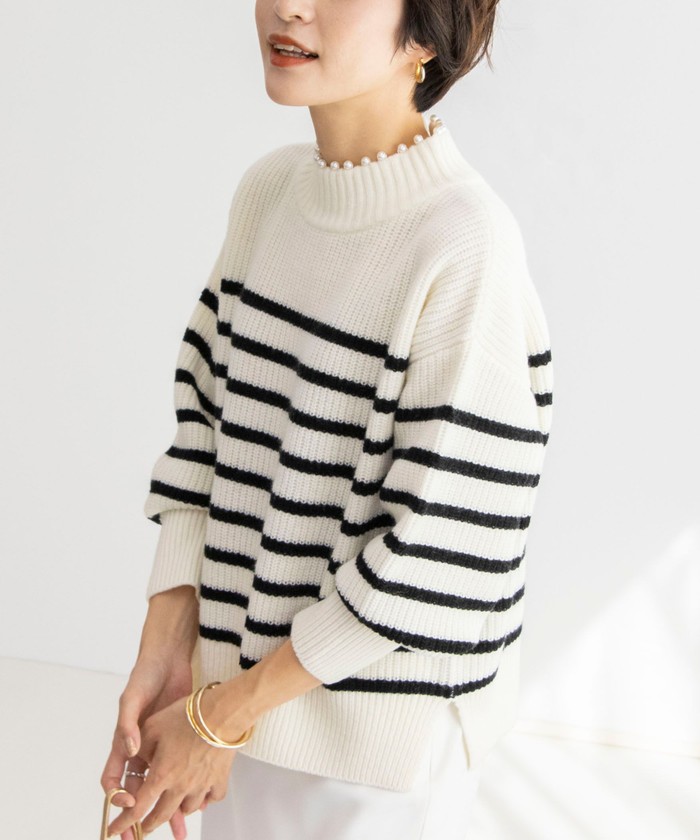 NOLLEY'S Sophi（ノーリーズソフィ）の「衿端パール片畦プルオーバーニット（ニット/セーター）」 - WEAR