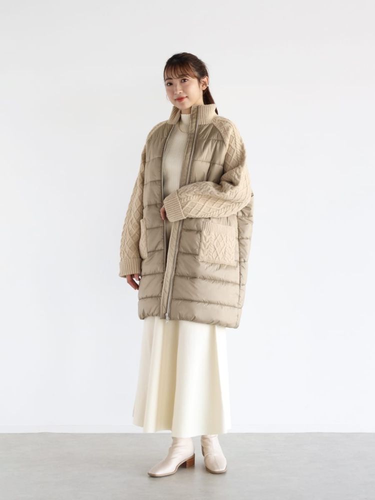 セール 49%OFF】ヴァン Vin ケーブルニットドッキングキルティングコート(505783547) | ヴァン(Vin) - d fashion