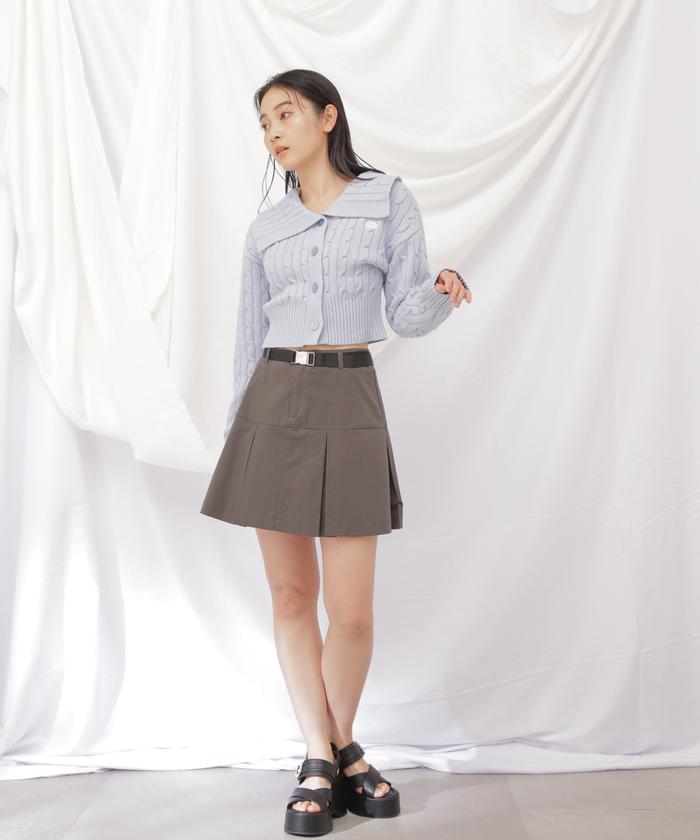 セール 30%OFF】コットンブレンドケーブルニット ボタン