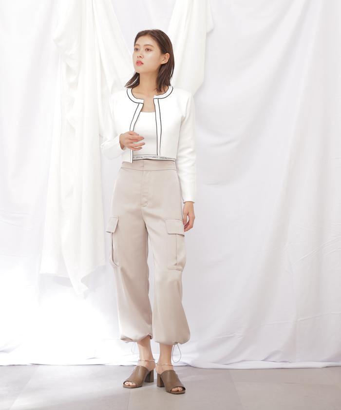 JILLSTUART ジルスチュアート レースビスチェ ベージュ セール 50%OFF】◇ロゴジャガードビスチェアンサンブル WEB限定
